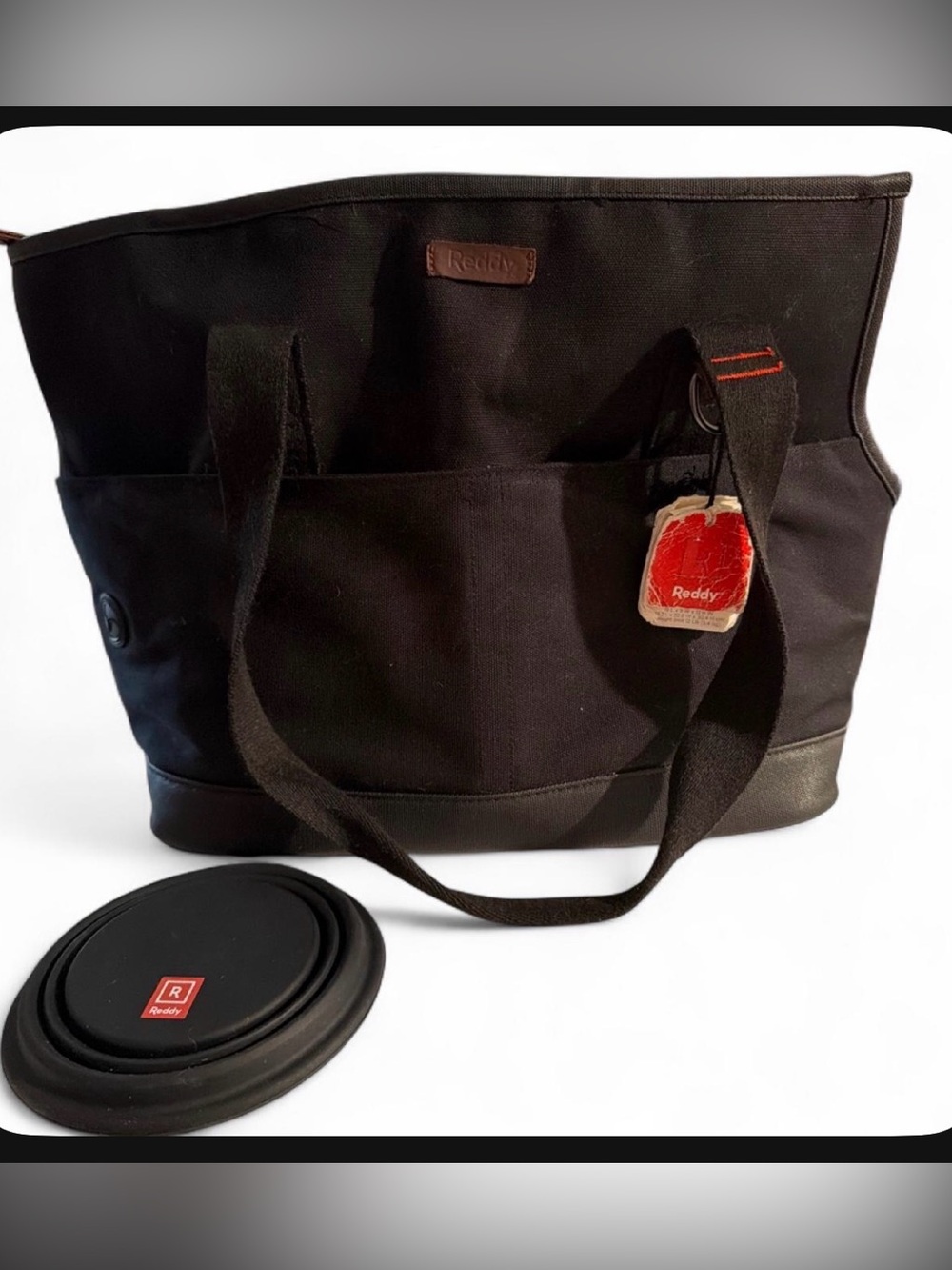 (831-1)NWT The Reddy Black Canvas Pet Carrier Small